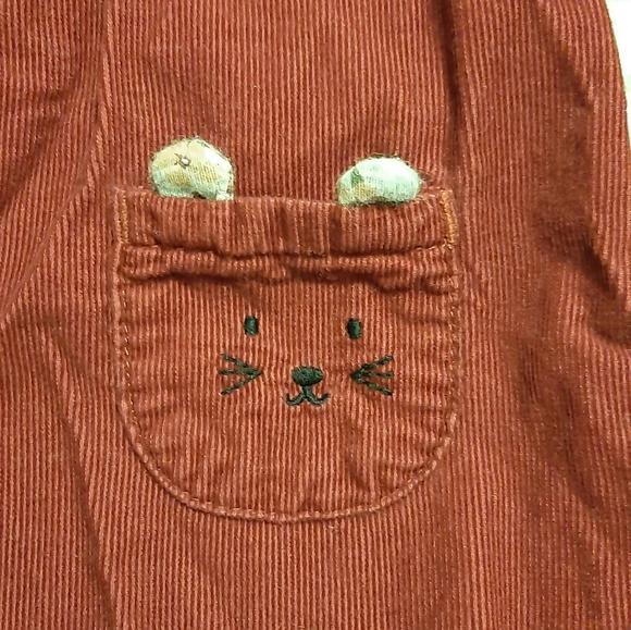 Carters maroon corduroy baby jumper. 12 months. Long sleeve with matching tights - Picture 3 of 4